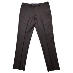 Sid Mashburn Mens 36x32 Brown Wool Dress Pants Flat Front Tailored Trouser